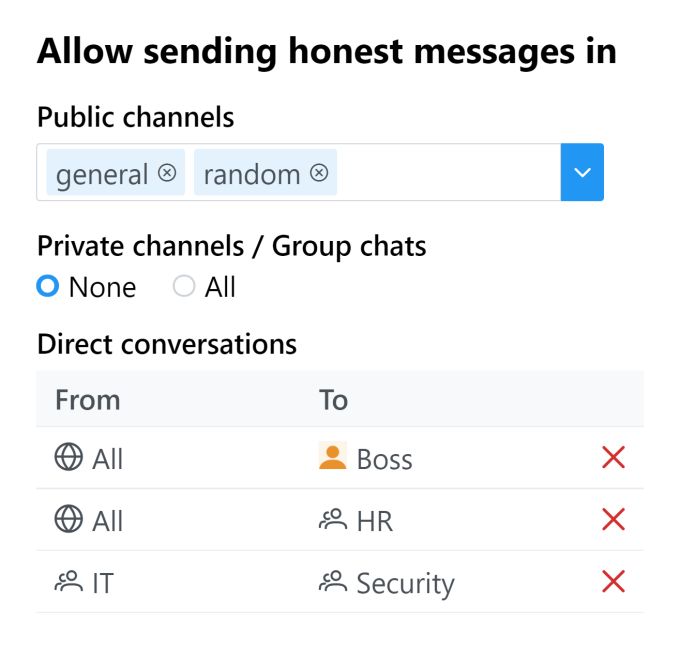 Allow sending honest messages